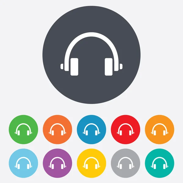 Icono de signo de auriculares. Botón auriculares . — Vector de stock