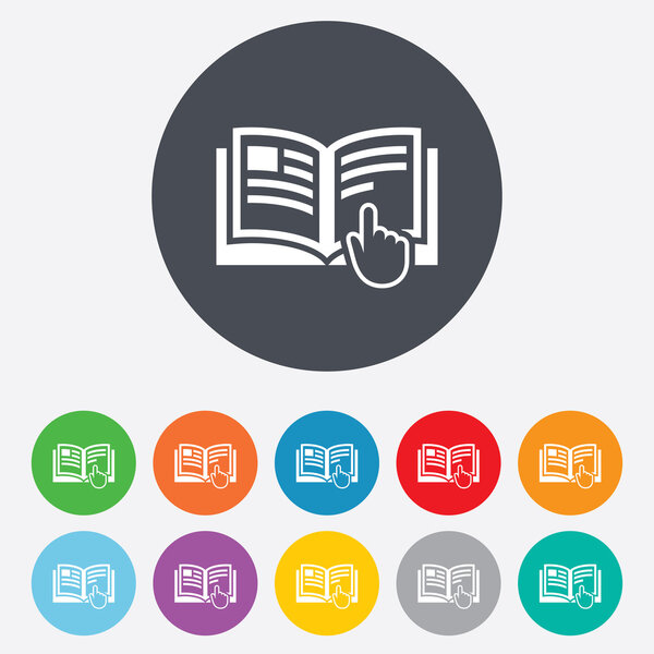 Instruction sign icon. Manual book symbol.