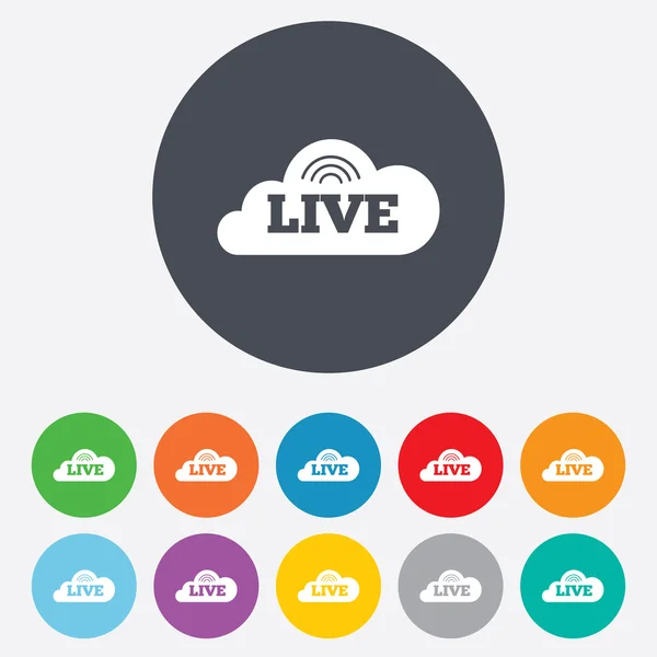 Live sign icon. On air stream symbol. — Stock Vector