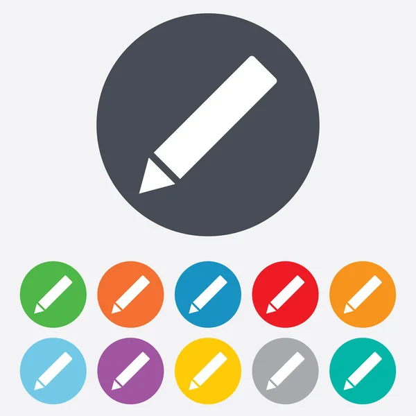 Icono de signo de lápiz. Editar botón de contenido . — Vector de stock