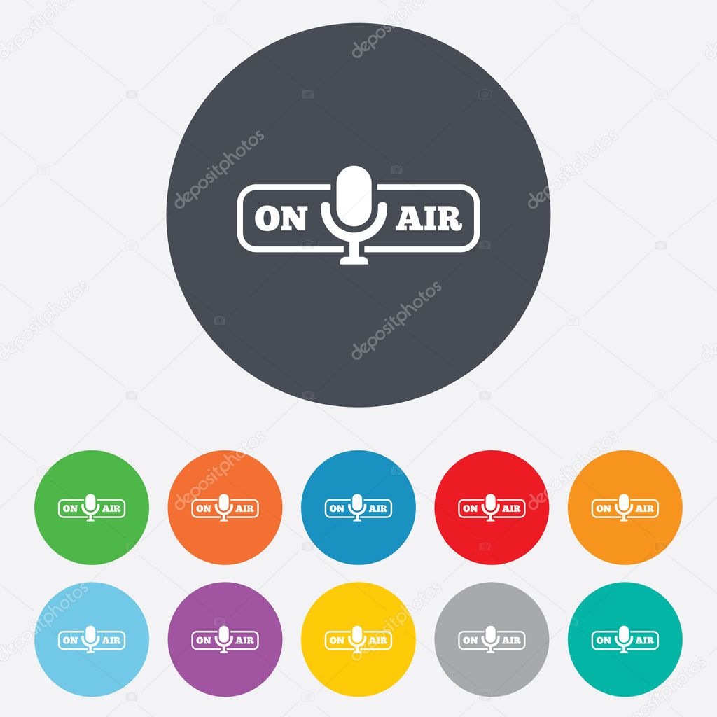 On air sign icon. Live stream symbol.