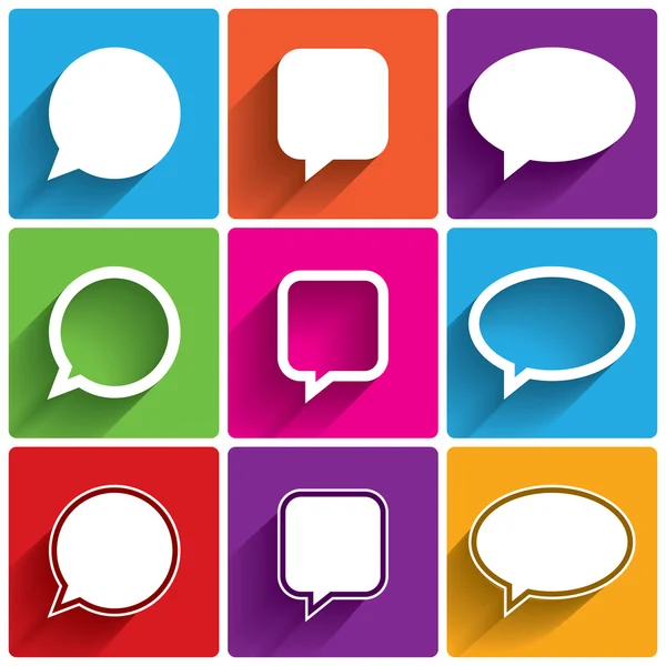 Speech bubble icons. Think cloud symbols. Vector — Stock Vector