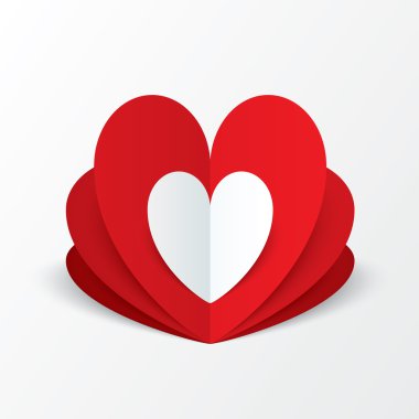 Kağıt kalp Sevgililer günü kartı. çiçek kavramı.