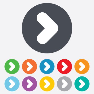 ok işareti simgesi. En yakın düğme. Gezinti simgesi