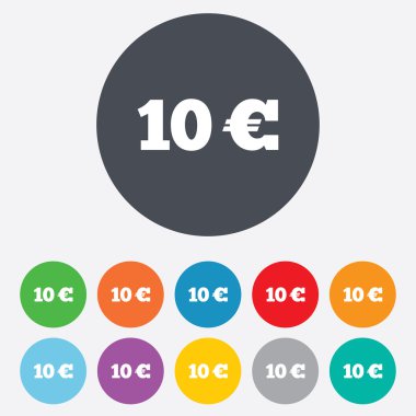 10 euro işareti simgesi. EUR para birimi simgesi.