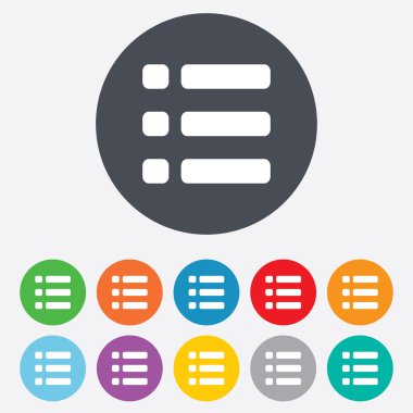 liste işareti simgesi. içerik görüntüleme seçeneği simgesi.