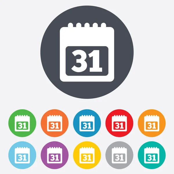 Calendar sign icon. 31 day month symbol. — Stock Photo, Image