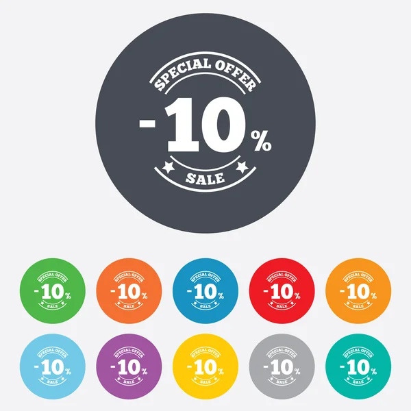 10 procent rabatt tecken ikon. försäljning symbol. — Stockfoto
