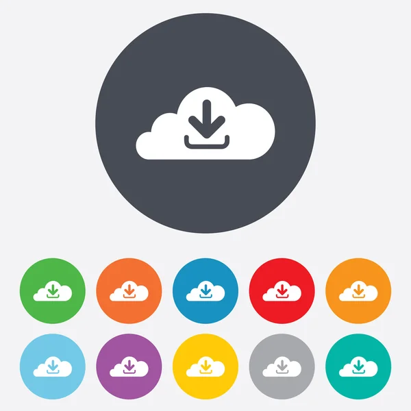 Download from cloud icon. Upload button. — Stock Photo, Image