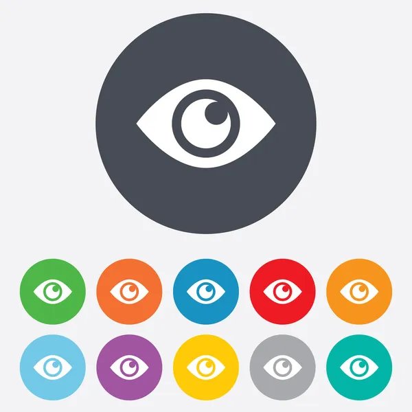 Eye sign icon. Publish content button. — Stock Photo, Image