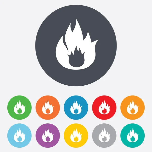 Elden flamma tecken ikon. Fire symbol. — Stockfoto