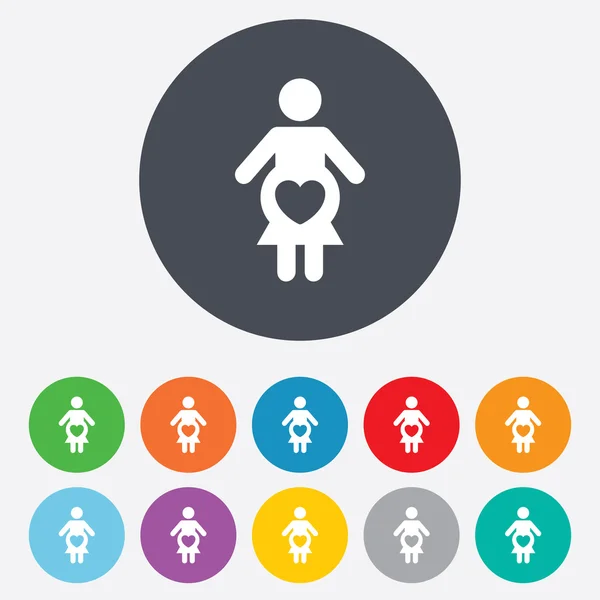 Icono de signo embarazada. Símbolo del embarazo . —  Fotos de Stock