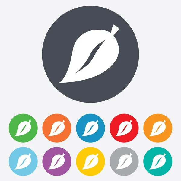 Leaf tecken ikon. Produktsymbol för färska. — Stockfoto