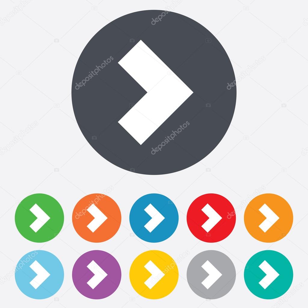 Arrow sign icon. Next button. Navigation symbol