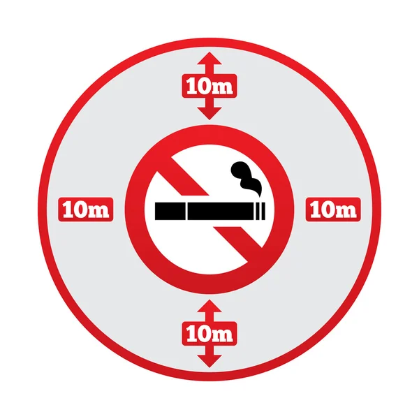 No smoking 10m distance sign. Stop smoking. — Stock Vector