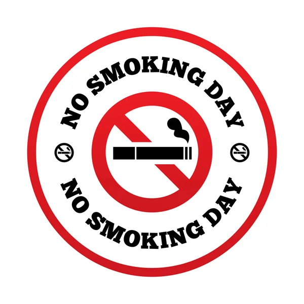 没有一天吸烟的标志。停止吸烟一天符号. — 图库矢量图片