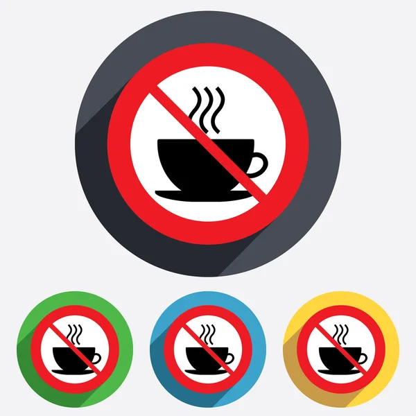 Ingen kaffe kopp tecken ikon. hett kaffe-knappen. — Stock vektor