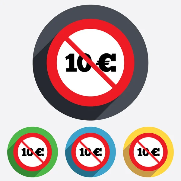 No 10 Euro sign icon. EUR currency symbol. — Stock Vector