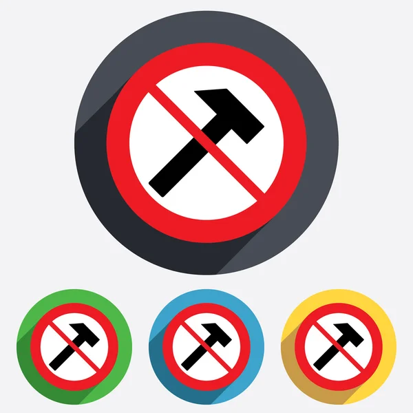 Do not repair. Hammer sign icon. Repair service. — Stock Vector