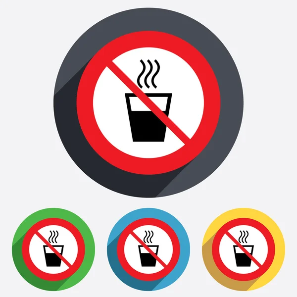 No Hot water sign icon. Hot drink symbol. — Stock Vector