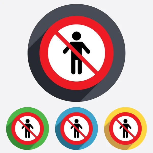 No Human male sign icon. Person symbol. — Stock Vector