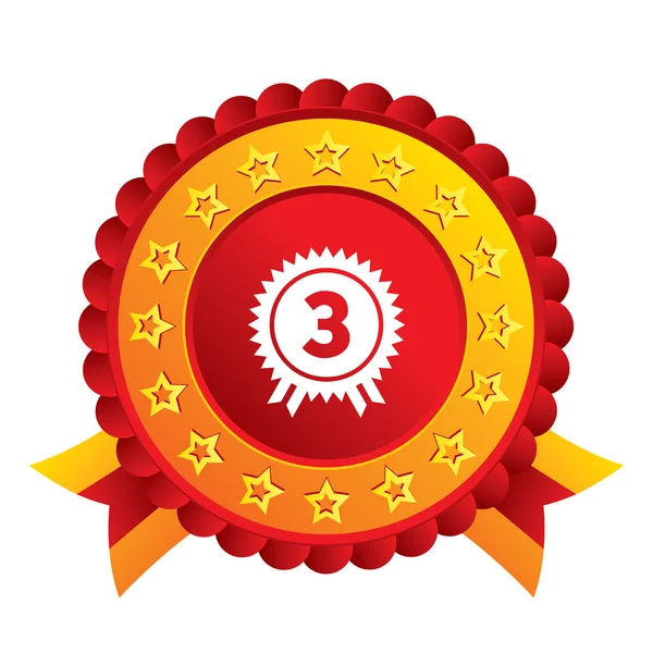 Tredje plats award tecken ikonen. pris för vinnare. — Stock vektor