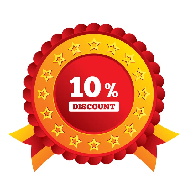 10 percent discount sign icon. Sale symbol. — Stock Vector