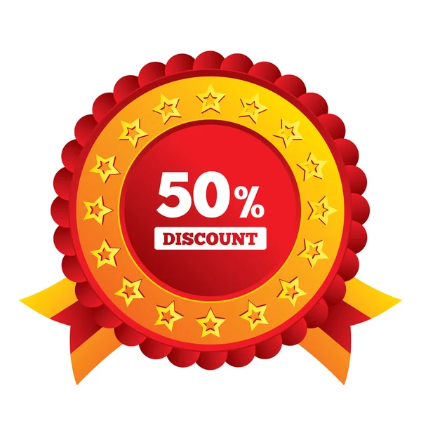 50 percent discount sign icon. Sale symbol. — Stock Vector