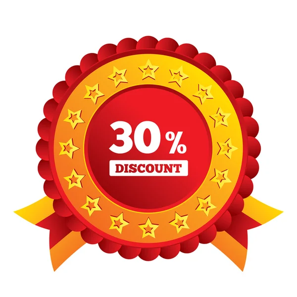 30 percent discount sign icon. Sale symbol. — Stock Vector