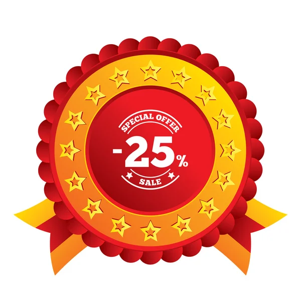 25 percent discount sign icon. Sale symbol. — Stock Vector