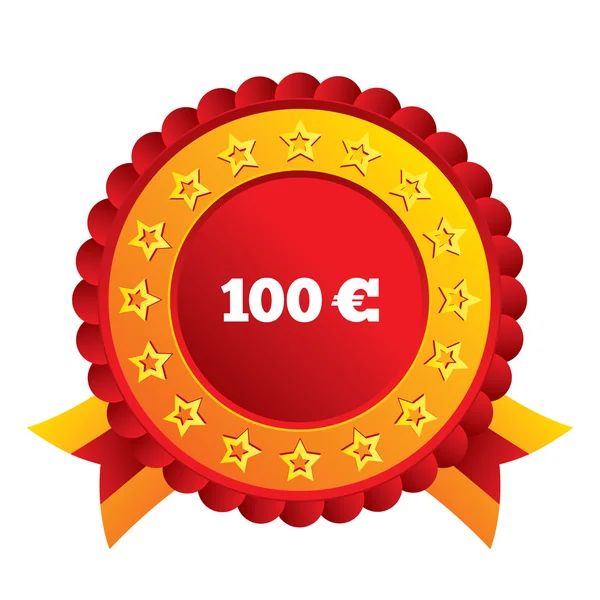 100 euro işareti simgesi. EUR para birimi simgesi. — Stok Vektör