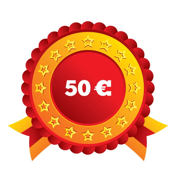 Icône de 50 euros. symbole de devise EUR . — Image vectorielle