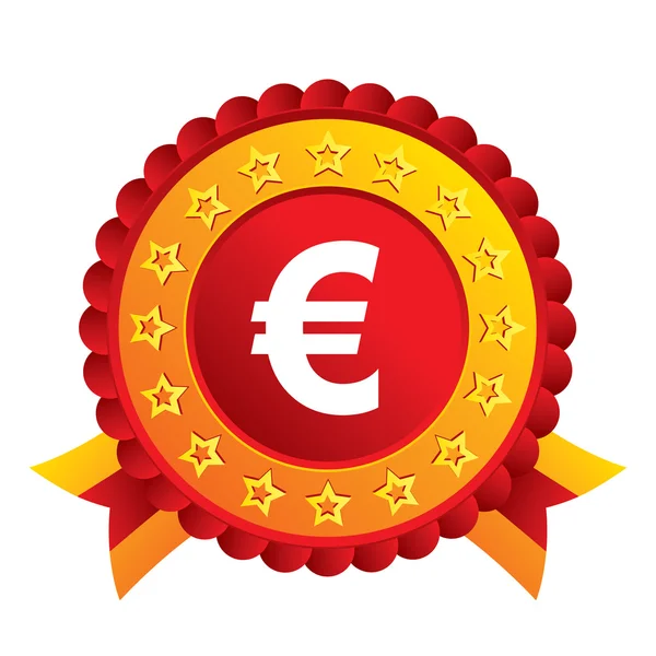 Signo de euro icono. EUR símbolo de moneda . — Vector de stock