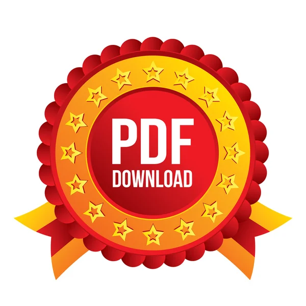 PDF download icoon. uploaden bestand knop. — Wektor stockowy