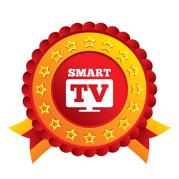 वाइडस्क्रीन स्मार्ट टीवी साइन आइकन। टेलीविजन सेट . — स्टॉक वेक्टर