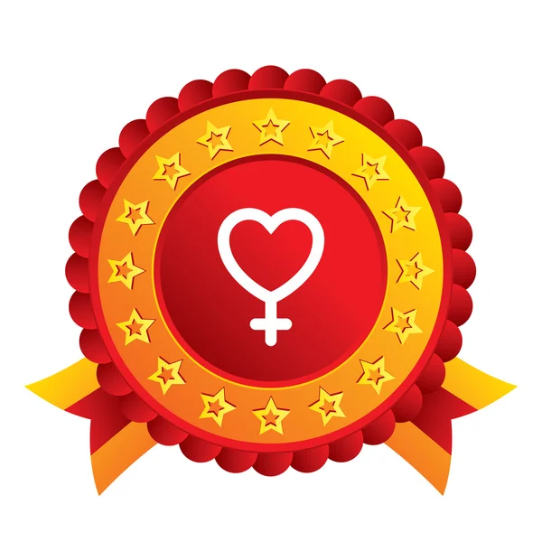 Female sign icon. Woman sex button. — Stock Vector