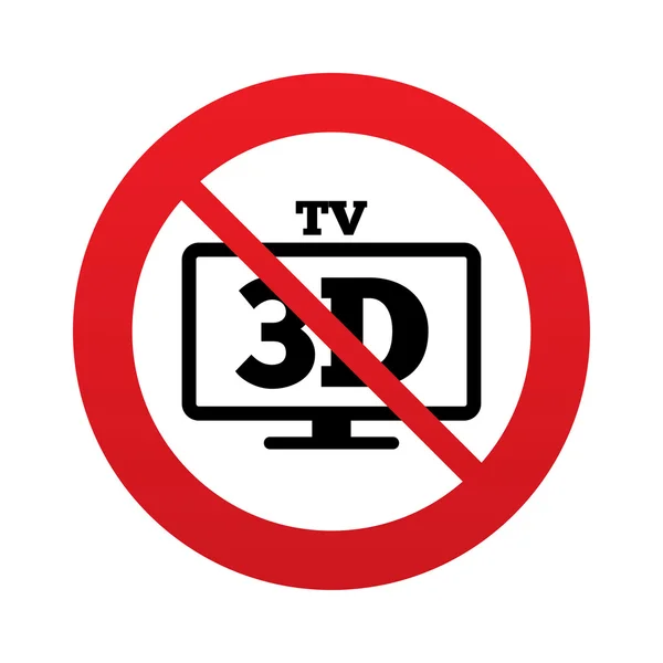 Pas d'icône de panneau TV 3D. Symbole de téléviseur 3D . — Image vectorielle