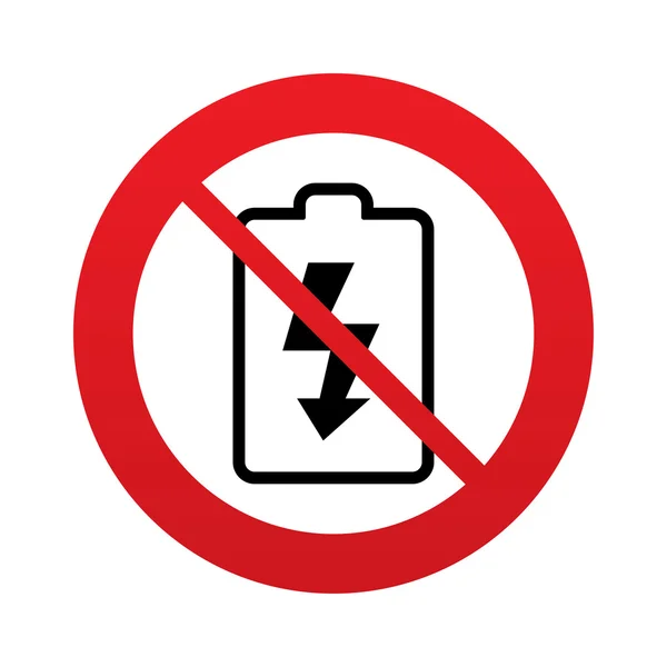 Aucune icône de signe de charge de batterie. Symbole foudre . — Image vectorielle