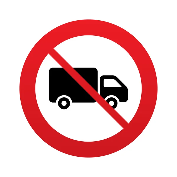 Geen levering vrachtwagen teken pictogram. lading van symbool. — Stockvector