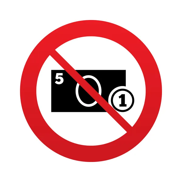 No Cash sign icon. Money symbol. Coin. — Stock Vector