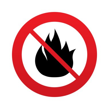 hiçbir ateş alev işareti simgesi. Yangın sembolü.