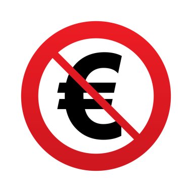 Hayır euro işareti simgesi. EUR para birimi simgesi.