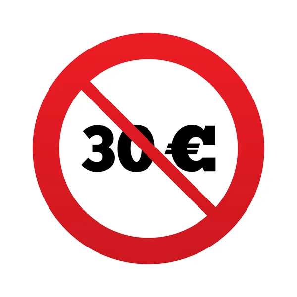 No 30 Euro sign icon. EUR currency symbol. — Stock Vector