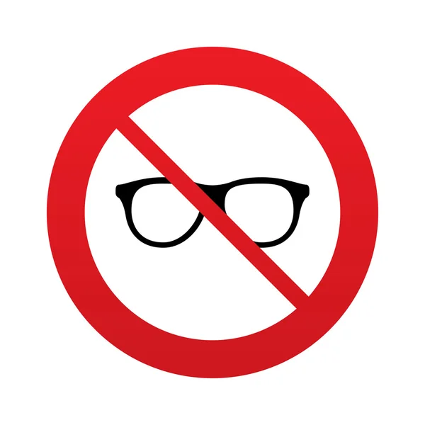 No Retro glasses sign icon. Eyeglass frame symbol. — Stock Vector