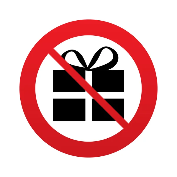 No Gift box sign icon. Present symbol. — Stock Vector