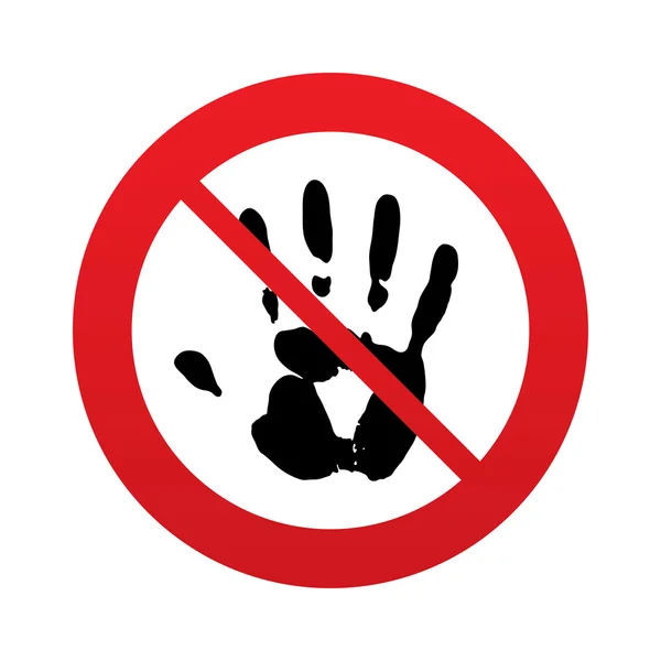 Kein Handabdruck-Zeichen-Symbol. Stoppsymbol. — Stockvektor