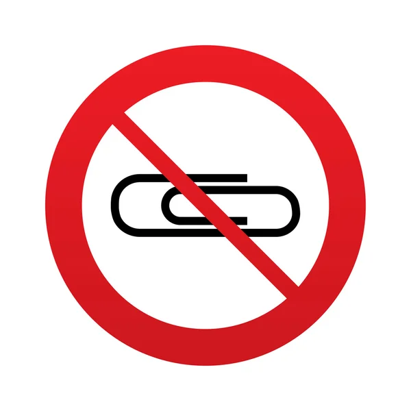 Geen paperclip teken pictogram. clip symbool. — Stockvector