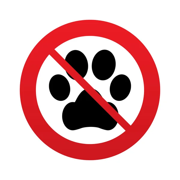 No Dog paw sign icon. Pets symbol. — Stock Vector