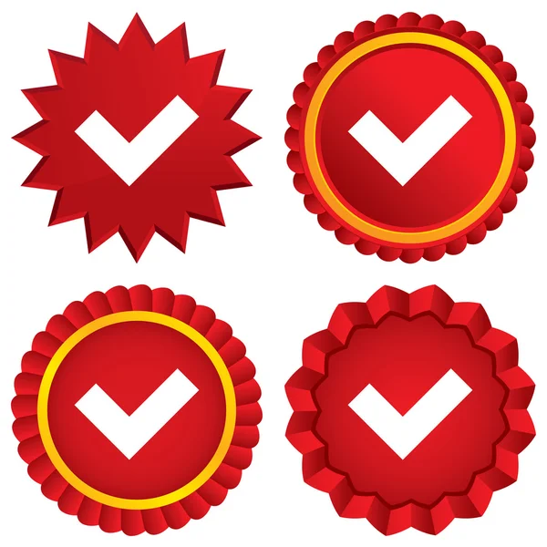 Check sign icon. Yes button. — Stock Vector