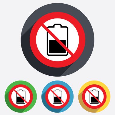 Pil yarım seviye işareti simgesi. düşük elektrik.